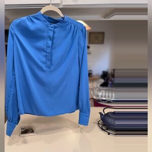 Worthington Sky Blue Button-Up Blouse